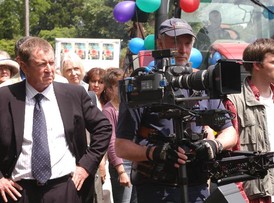 Actor John Nettles filming on location